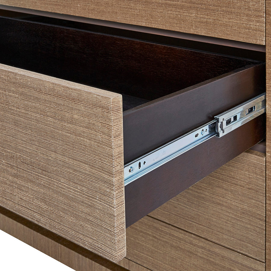 Zen Brown Grasscloth Chest Drawer Detail