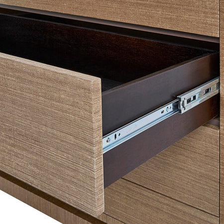 Zen Brown Grasscloth Chest Drawer Detail