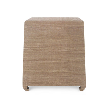 Zen Brown Grasscloth Side Table