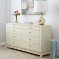 Zen Natural Grasscloth Dresser Styled in Bedroom