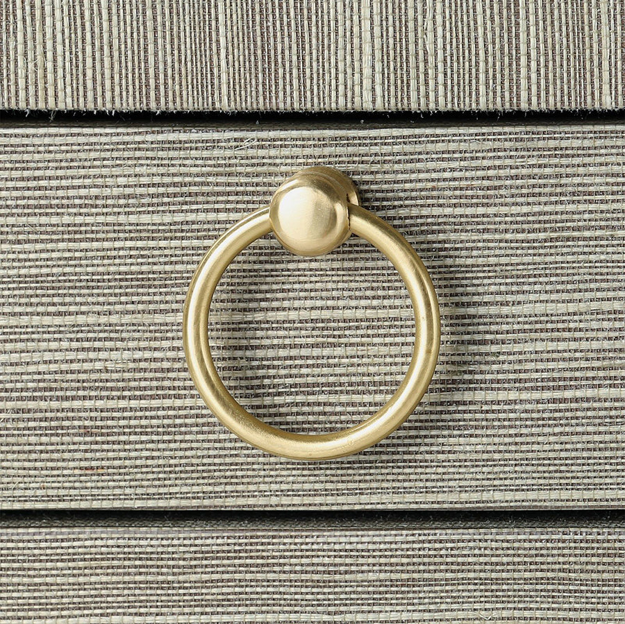 Zen Sade Grasscloth Side Table Hardware Detail