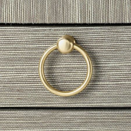 Zen Sade Grasscloth Side Table Hardware Detail