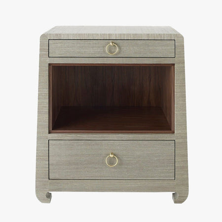 Zen Sage Grasscloth Side Table