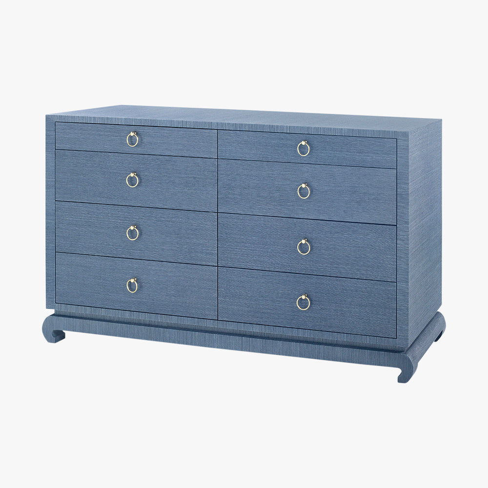 Zen Navy Grasscloth Dresser