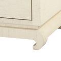 Zen Natural Grasscloth Four Door Storage Cabinet Chow Foot