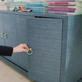 Zen Navy Grasscloth Cabinet - styled by Chassity Evans Look Linger Love