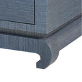 Zen Navy Grasscloth Cabinet Chow Foot Detail