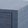 Zen Navy Grasscloth Cabinet Corner Texture Closeup