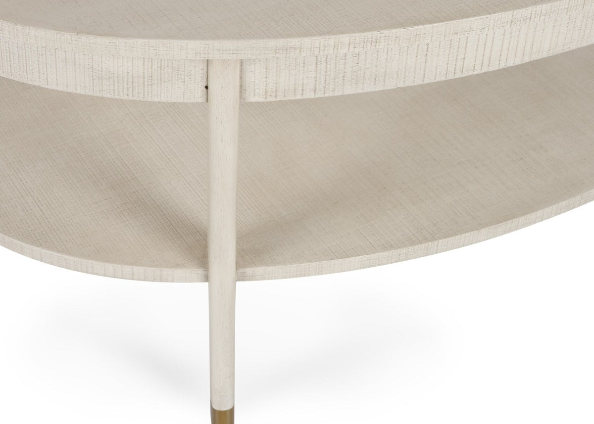 Zolman Cocktail Table Cerused Oak FInish Close Up