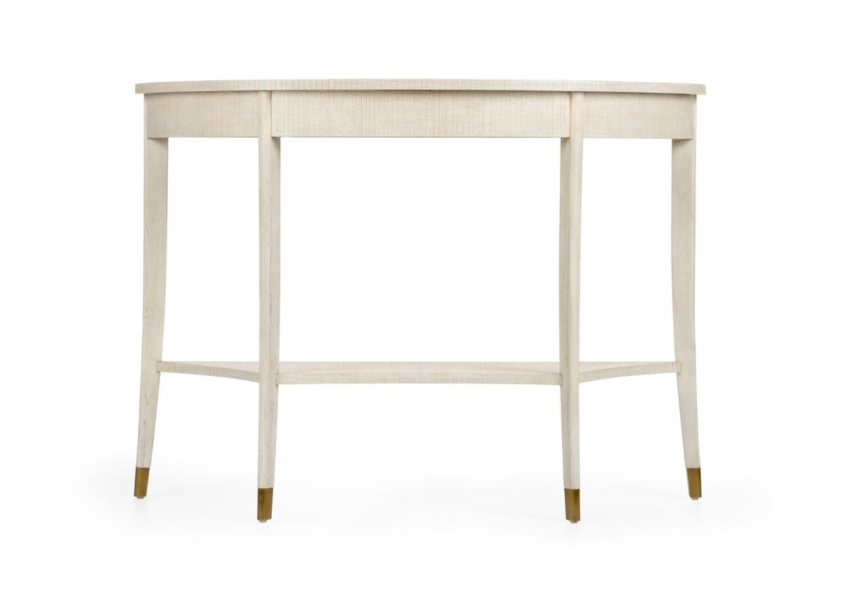 Zolman Demilune Console with brass accents