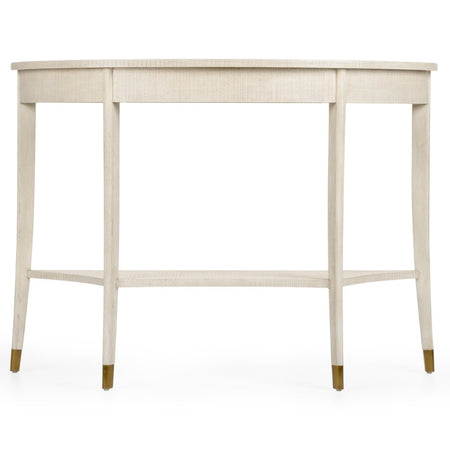 Zolman Demilune Console with brass accents