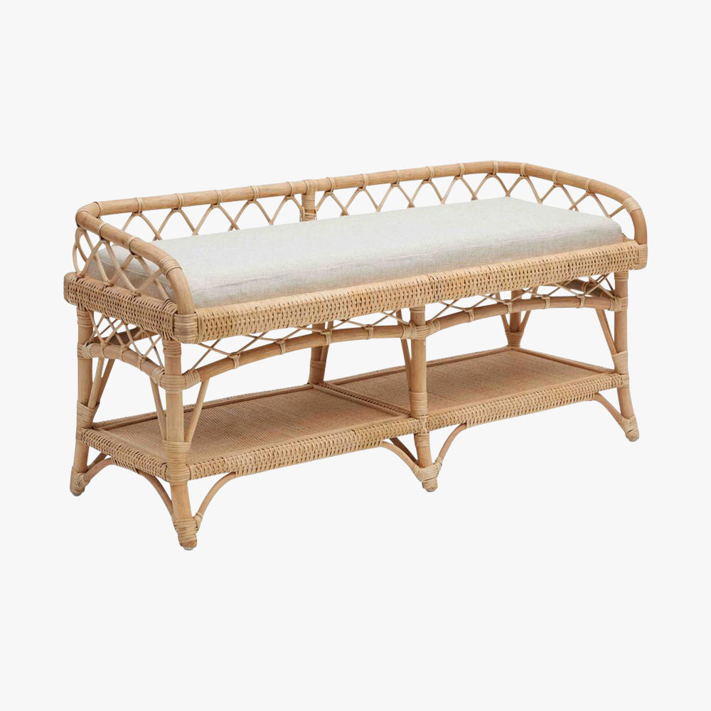 Boothbay Rattan Bench by Dear Keaton
