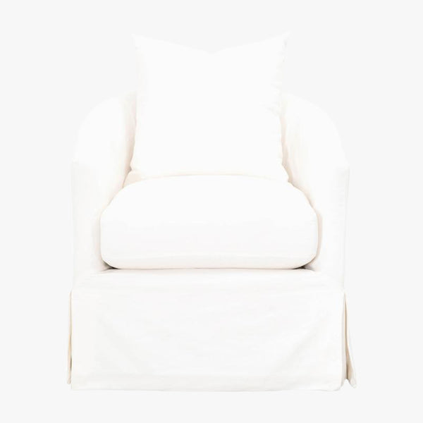 Resnick Cream Slipcover Swivel Club Chair